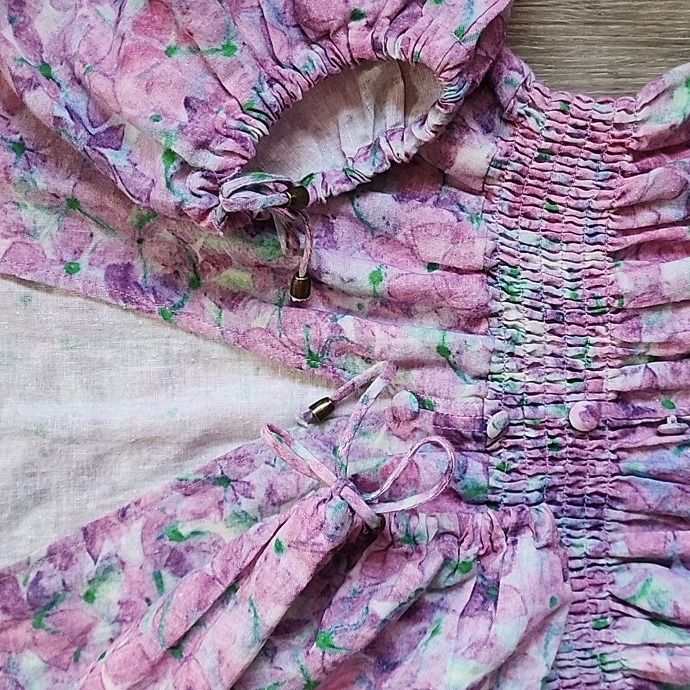 O.p.t Floral Dress with Puff Sleeves - Picture 12 of 16